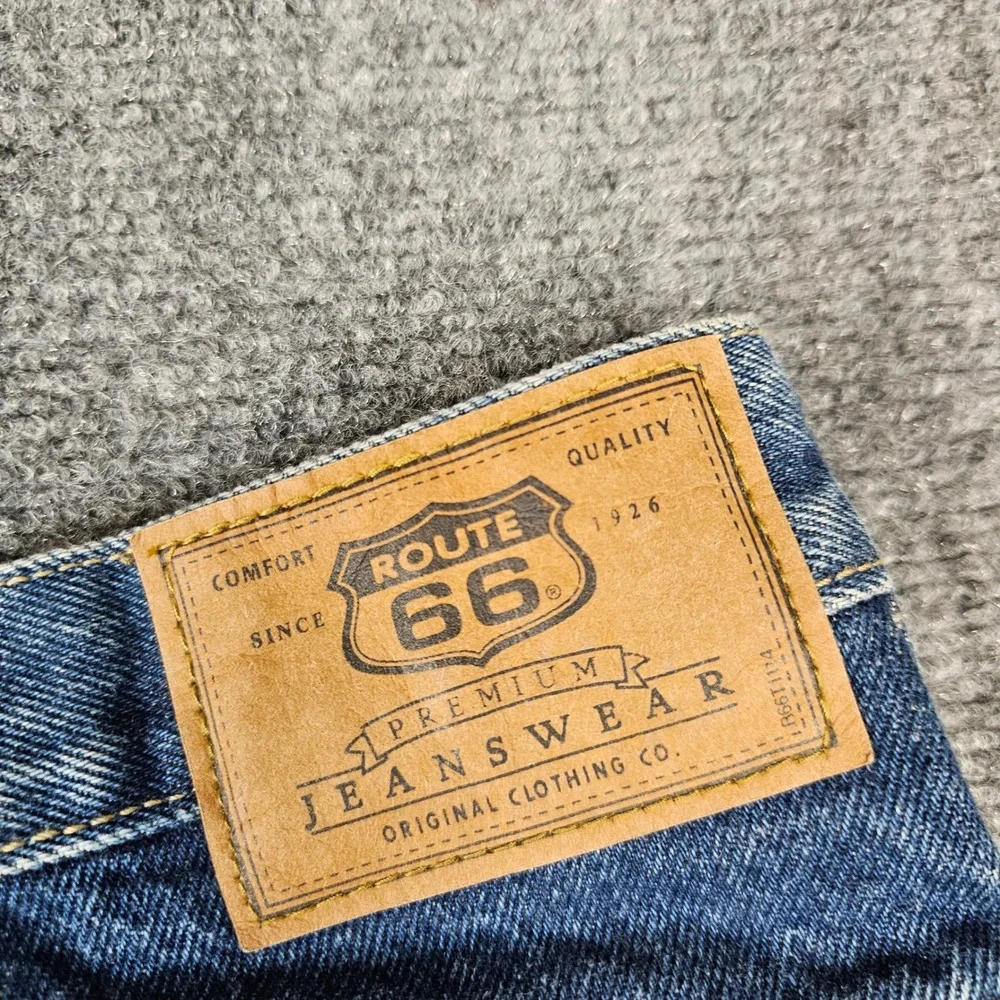 Route 66 Mens Relaxed Fit Denim Shorts Blue Medium Wash 100% Cotton Size 42